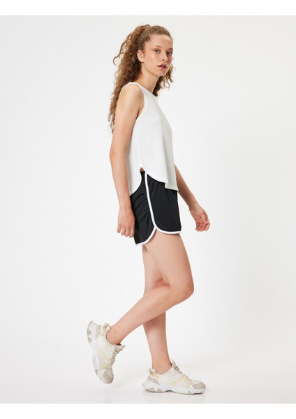 Mini Spor Şort Beli Bağcıklı Standart Bel Rahat Kalıp Biyeli