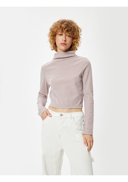 Basic Uzun Kollu Tişört Kaşkorse Dik Yaka Slim Fit fiyatları