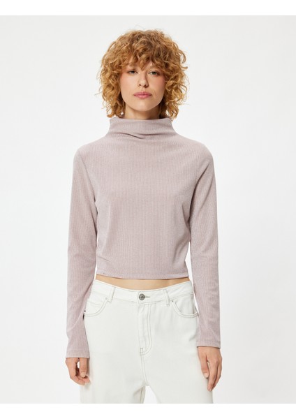 Basic Uzun Kollu Tişört Kaşkorse Dik Yaka Slim Fit modelleri