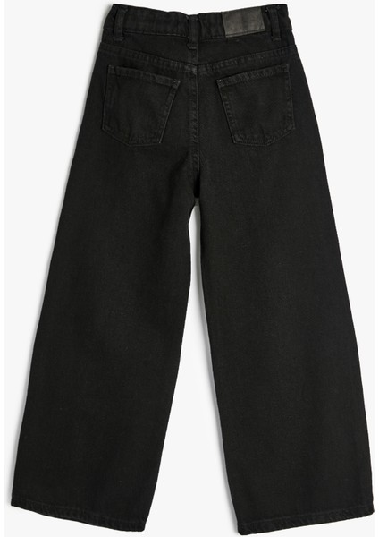 Kot Pantolon Geniş Paça Cepli Pamuklu - Wide Leg Jean fiyatları