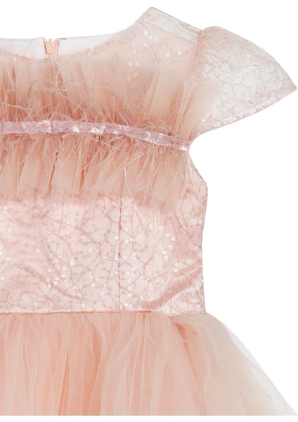 Kız Çocuk Abiye 6-14 Yaş Pudra fiyatları