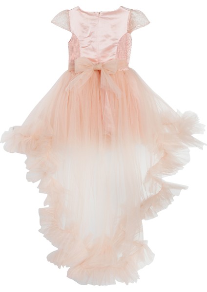 Kız Çocuk Abiye 6-14 Yaş Pudra modelleri