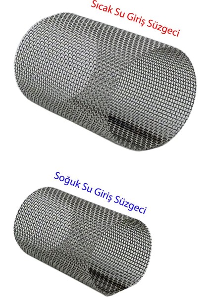 Kısa Tip Kombi Pislik Tutucu Filtresi 2 Li Takım (Sıcak + Soğuk Su) - Petek Kombi Bakımı Filtre Süzgeç Tamiri - Kombi Bağlantı Seti Tamir Süzgeci