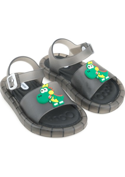 Yazlık Erkek Çocuk Suni Deri Işıklı Rahat Taban Ayarlanabilir Dino Sandalet modelleri