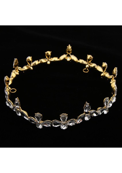 Rhinestone Tiara Saç Bandı Parti Saç Aksesuarı Altın (Yurt Dışından)