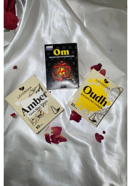 Organik Tütsü Seti Geri Akış Back Flow Şelale 3D Tütsü Doğal Kokulu Aum Om Audh