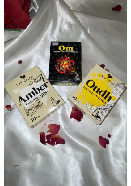 Organik Tütsü Seti Geri Akış Back Flow Şelale 3D Tütsü Doğal Kokulu Aum Om Audh