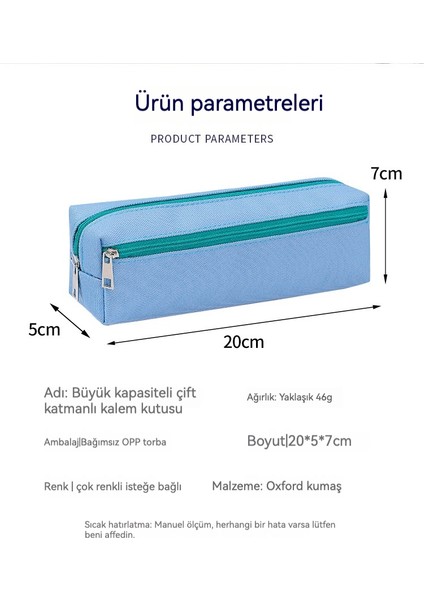 Çift Fermuarlı Kalem Kutusu, Kırtasiye Çantası, Öğrenci Kalem Kutusu (Yurt Dışından)