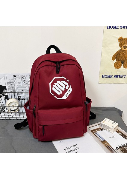 2024 Yeni Trendy Büyük Kapasiteli Sırt Çantası Iş Kıyafeti Renk Eşleştirme Çift Sırt Çantası Hong Kong Tarzı Ortaokul Öğrencisi Okul Çantası (Yurt Dışından)