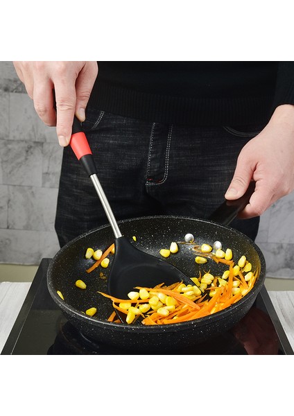 Silikon Spatula Mutfak Eşyası Seti Yüksek Sıcaklığa Dayanıklı Çorba Kaşığı Kızartma Spatula Pirinç Kaşığı (Yurt Dışından)