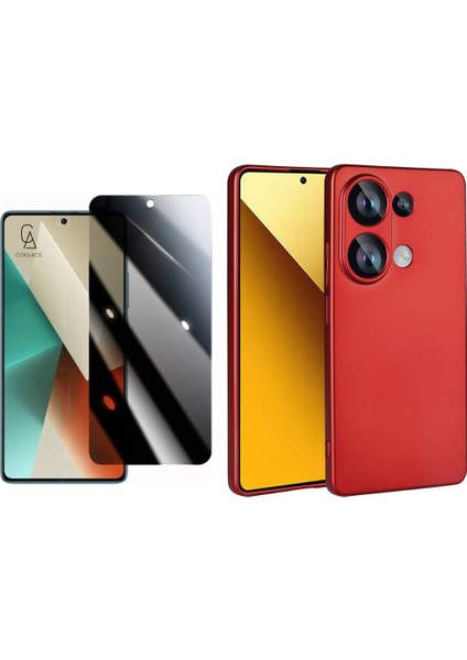 Xiaomi Redmi Note 13 Pro 4g ile Uyumlu Soft Yumuşak Telefon Kılıfı ve Hayalet Privacy Ekran Koruyucu Seti