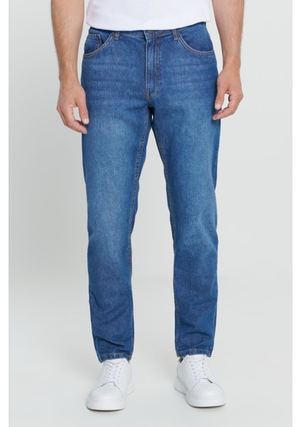 ALTINYILDIZ CLASSICS Erkek Mavi Comfort Fit Rahat Kesim %100 Pamuk Denim Jean Kot Pantolon