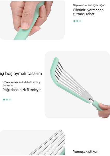 Silikon Mutfak Haşlanma Önleyici Kızartma Spatulası, Yüksek Sıcaklığa Dayanıklı Balık Kızartma Spatulası (Yurt Dışından)