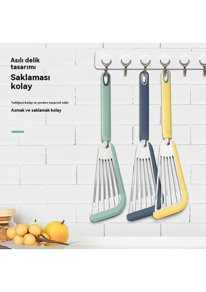 Silikon Mutfak Haşlanma Önleyici Kızartma Spatulası, Yüksek Sıcaklığa Dayanıklı Balık Kızartma Spatulası (Yurt Dışından)