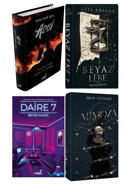 Asel Ciltli - Beyaz Leke Ciltli - Daire 7 Ciltli - Mimoza Ciltli 4 Kitap Senanur Işık - Beyza Alkoç İndigo Kitap