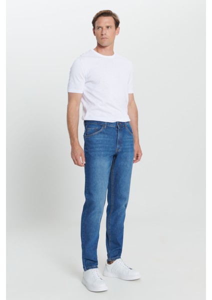ALTINYILDIZ CLASSICS Erkek Mavi Comfort Fit Rahat Kesim %100 Pamuk Denim Jean Kot Pantolon fırsatları