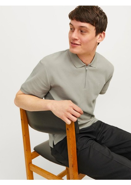 Polo Yaka Fermuarlı Kısa Kollu Taş Erkek T-Shirt 12255578 indirimleri