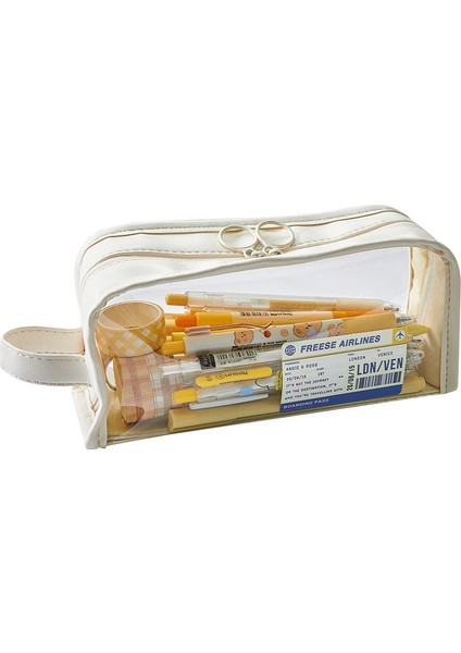 Büyük Kapasiteli Şeffaf Kalem Çantası Kalem Kutusu (Yurt Dışından)