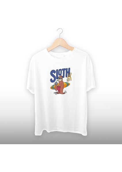 Sloth Detaylı Unisex Tişört