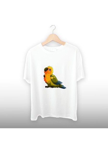 Papağan Detaylı Unisex Tişört