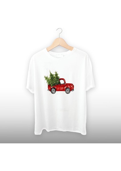 Yılbaşı Arabası Detaylı Unisex Tişört