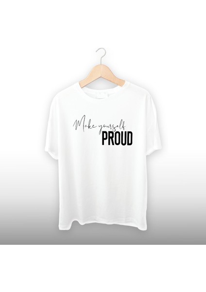 Make Your Self Proud Detaylı Unisex Tişört