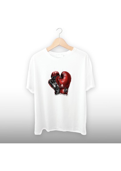 Boks Eldiveni Detaylı Unisex Tişört