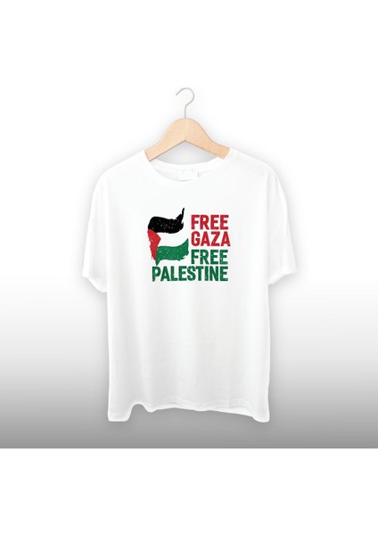 Free Gazze Free Filistin Detaylı Unisex Tişört