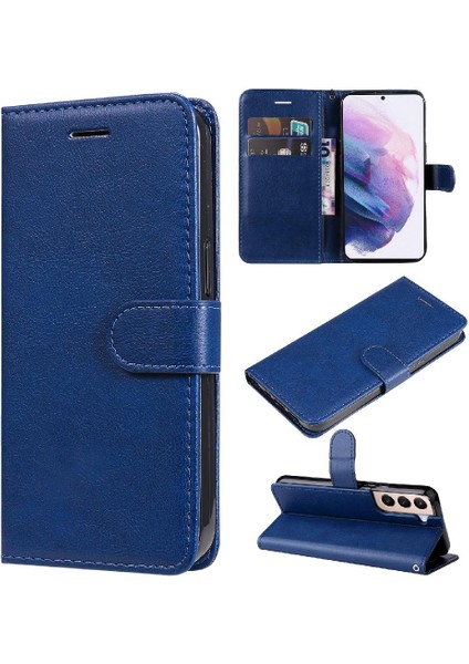Samsung Galaxy S22 Artı Klasik Düz Renk Iş Cüzdan Için Flip Case (Yurt Dışından)
