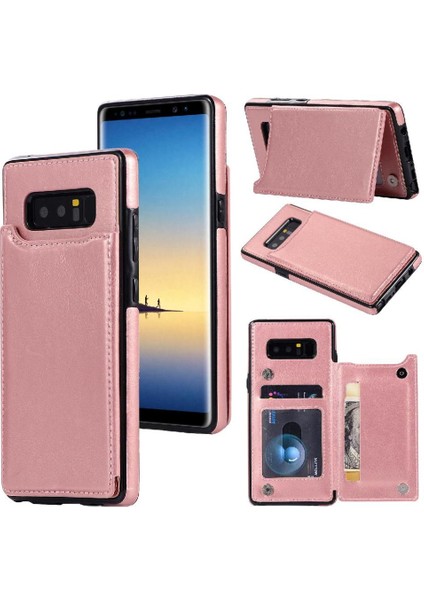 Samsung Galaxy Note8 Kickstand Kart Yuvaları ile Pu Deri Cüzdan Kılıf (Yurt Dışından)