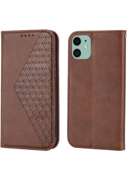 IPhone 11 Için Flip Case Standı Günlük Kullanım Eşkenar Dörtgen Şekli Cüzdan El Kayışı (Yurt Dışından) indirimleri