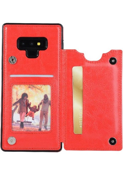 Kart Tutucu Kickstand ile Samsung Galaxy Note9 Pu Deri Için Cüzdan Kılıf (Yurt Dışından)