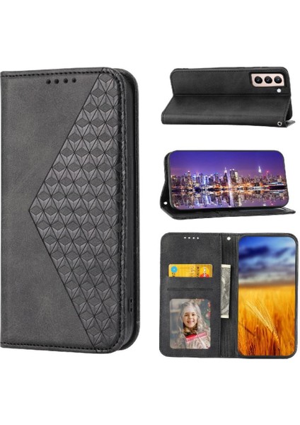 Samsung Galaxy S21 Günlük Kullanım Için Flip Case Cüzdan Standı El Kayışı Eşkenar Dörtgen (Yurt Dışından)