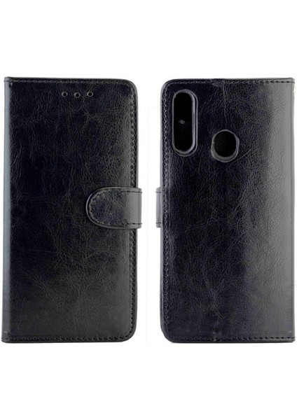 Samsung Galaxy A20S Kickstand Kart Tutucu Pu Deri Için Flip Case (Yurt Dışından)