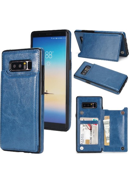 Samsung Galaxy Note8 Kickstand Kart Yuvaları ile Pu Deri Cüzdan Kılıf (Yurt Dışından)