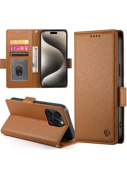 IPhone 15 Için Flip Case Pro Cüzdan Flip Günlük Kullanım Kartvizit Yuvaları (Yurt Dışından)