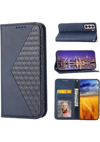 Samsung Galaxy S21 Günlük Kullanım Için Flip Case Cüzdan Standı El Kayışı Eşkenar Dörtgen (Yurt Dışından)