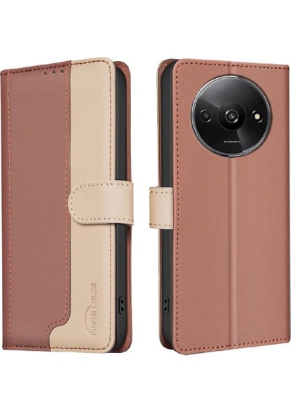 Xiaomi Redmi A3 Flip Folio Kickstand Rfıd Engelleme Tpu Iç Için Flip Case (Yurt Dışından)