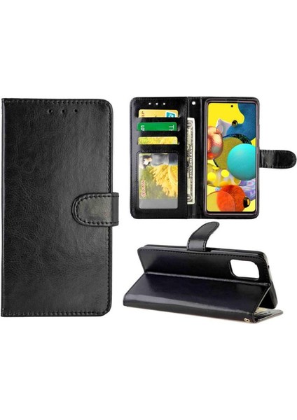 Samsung Galaxy A51 5g Kickstand Kart Tutucu Manyetik Pu Için Flip Case (Yurt Dışından)
