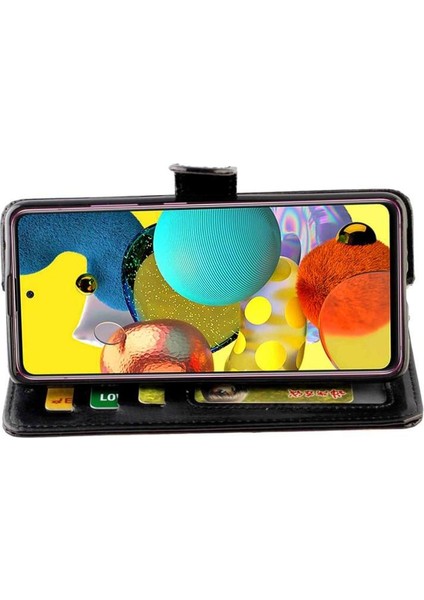 Samsung Galaxy A51 5g Kickstand Kart Tutucu Manyetik Pu Için Flip Case (Yurt Dışından)