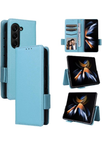 Samsung Galaxy Z Için Flip Case Fold 6 Kart Yuvaları Tutucu Manyetik Yan Pu (Yurt Dışından)