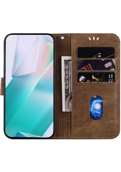 IPhone 16 Için Kılıf Pro Max Flip Folio Kabartmalı Sevimli Kaplan Tutucu Kapak (Yurt Dışından)