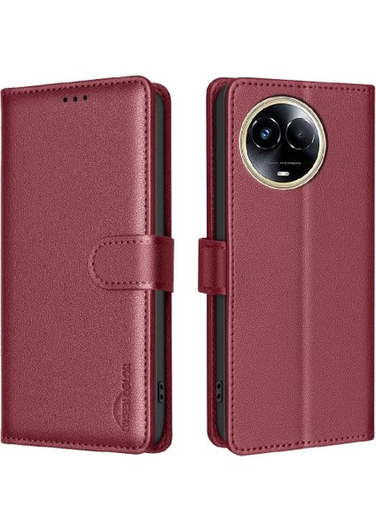 Realme 11 5g Rfıd Engelleme Kart Tutucu Kickstand Cüzdan Pu Için Flip Case (Yurt Dışından)