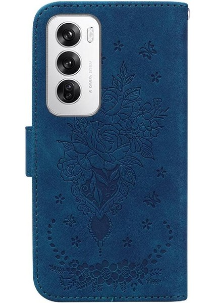 Oppo Oppo 12 5g Için Kickstand Cüzdan Kılıf Kabartma Gül Çiçekler Flip Pu (Yurt Dışından) fırsatları