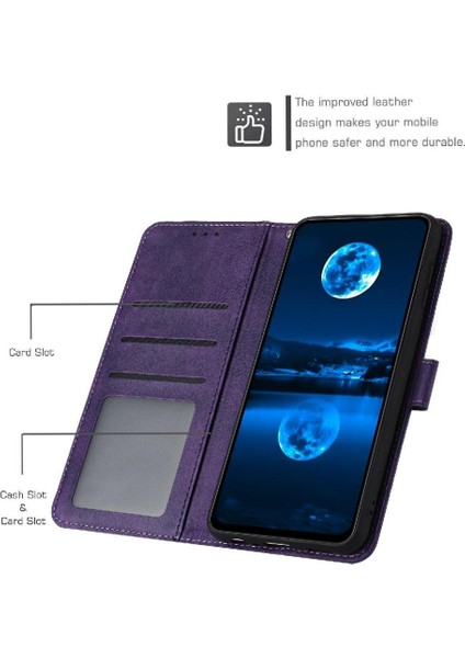 Kart Yuvası Kickstand ile IPhone 15 Pro Max Pu Deri Için Flip Case (Yurt Dışından)