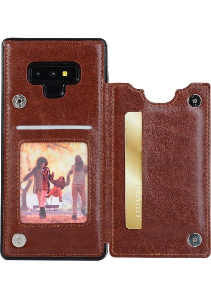 Kart Tutucu Kickstand ile Samsung Galaxy Note9 Pu Deri Için Cüzdan Kılıf (Yurt Dışından)