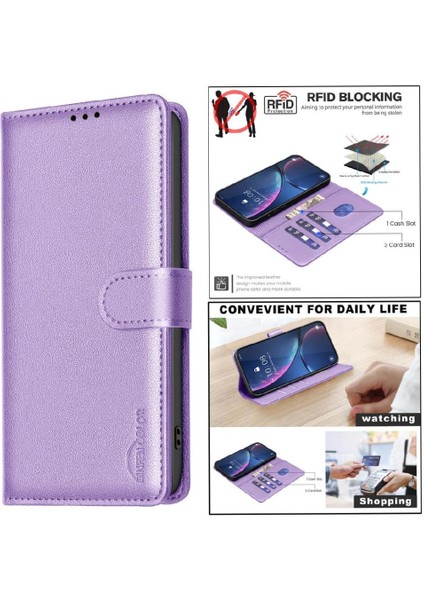 Oppo A54 4g Rfıd Engelleme Manyetik Cüzdan Pu Deri Kart Için Flip Case (Yurt Dışından)