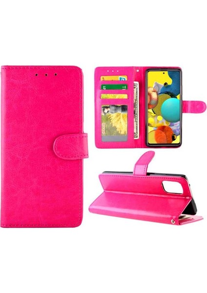 Samsung Galaxy A51 5g Kickstand Kart Tutucu Manyetik Pu Için Flip Case (Yurt Dışından)