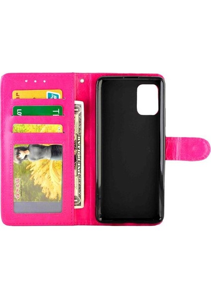 Samsung Galaxy A51 5g Kickstand Kart Tutucu Manyetik Pu Için Flip Case (Yurt Dışından)
