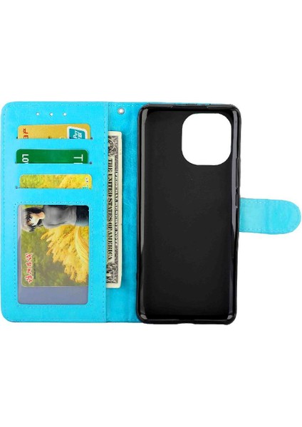 Samsung Galaxy Flip 5g Darbeye Pu Deri Kickstand Kart Için Flip Case (Yurt Dışından)